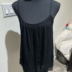 Fatface Black Eyelet Tank